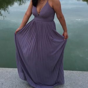 Lilac maxi prom dress